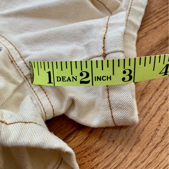 100% Cotton Dickies White Denim Cream Shorts 0 / 24 Jean Utility Loop Women’s - Picture 9 of 10